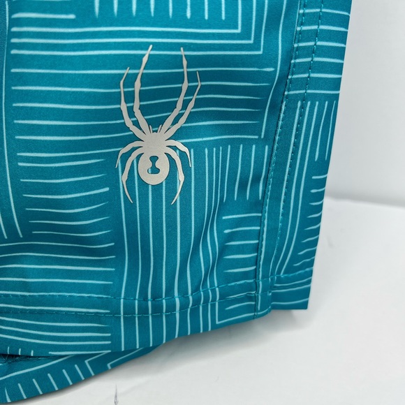SPYDER MEN'S SWIMSUIT OR WORKOUT SHORTS TURQUOISE, LARGE W/2 POCKTS ON THE SIDE - Picture 6 of 16